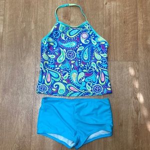 Girls OP Size M (7/8) Flower Power 2 Piece Swim Set